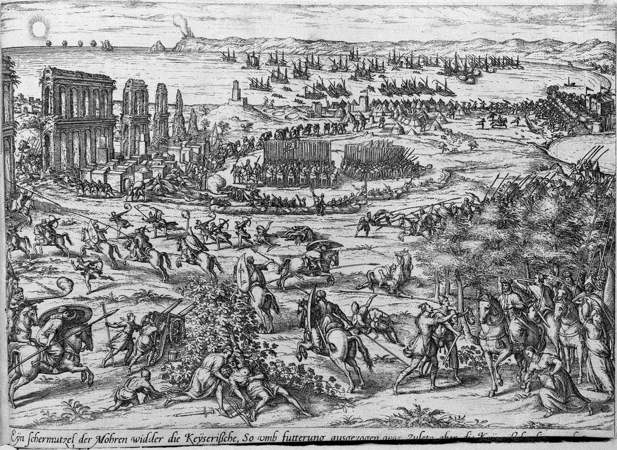 Escarmouche entre les Turcs et les troupes impériales. - Frans Hogenberg