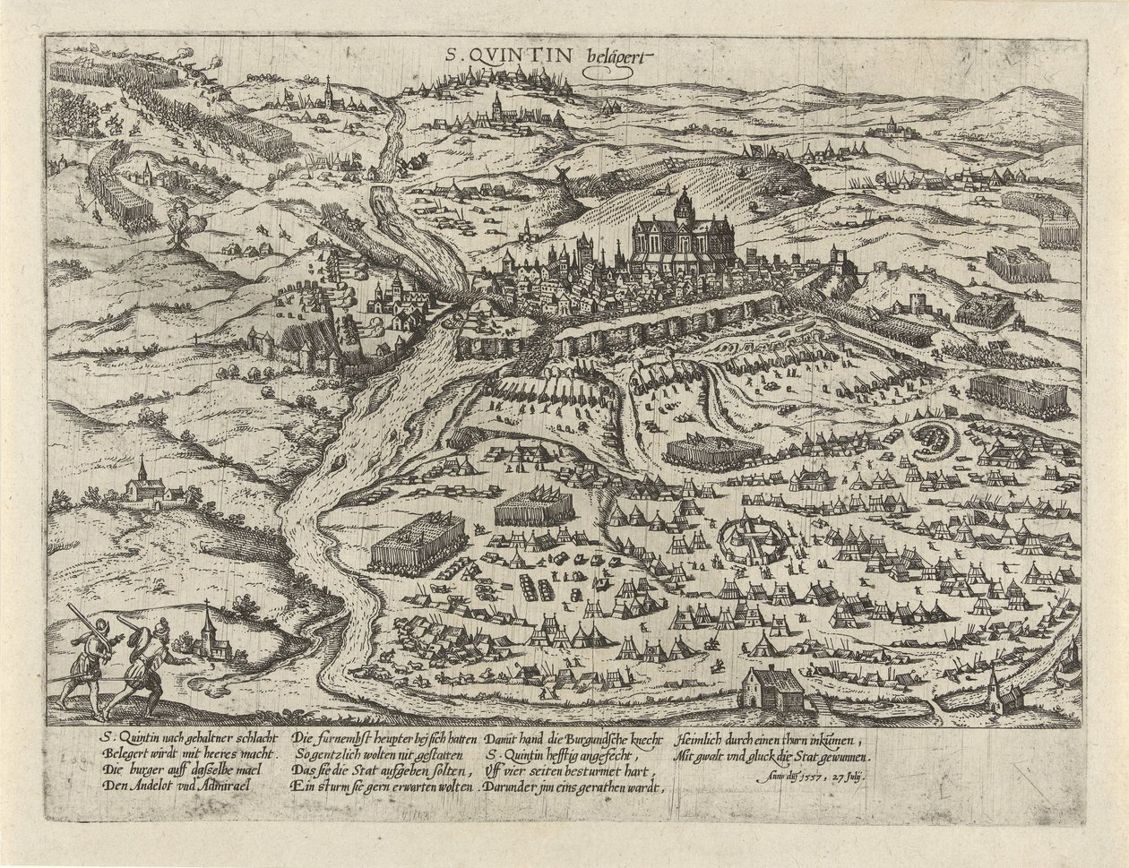 Siège de Saint-Quentin, 1557 S. Quintin belägert Série 2: Événements aux Pays-Bas, 1555-1558 (série) - Frans Hogenberg