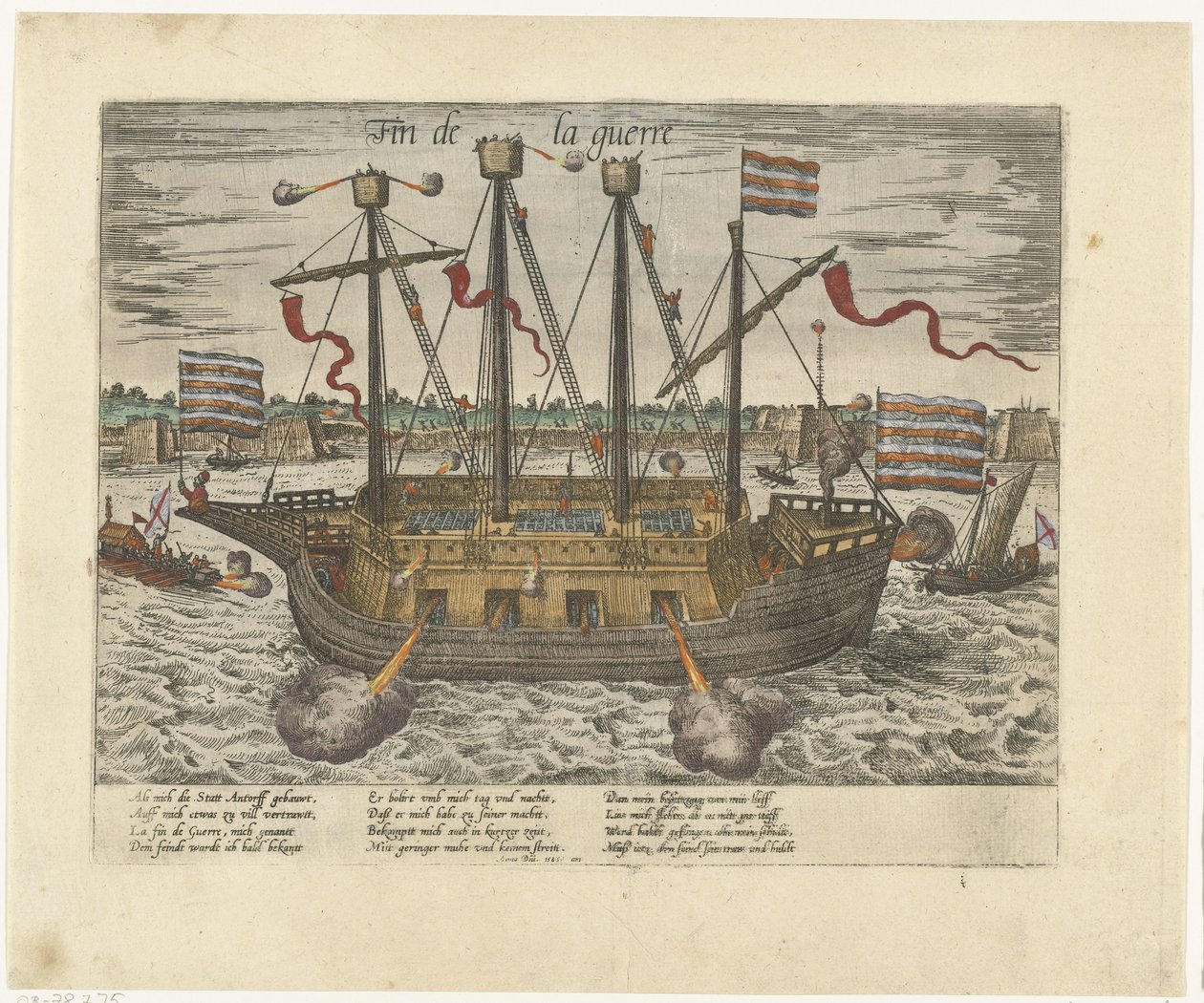 Le navire Fin de la guerre, 1585 - Frans Hogenberg