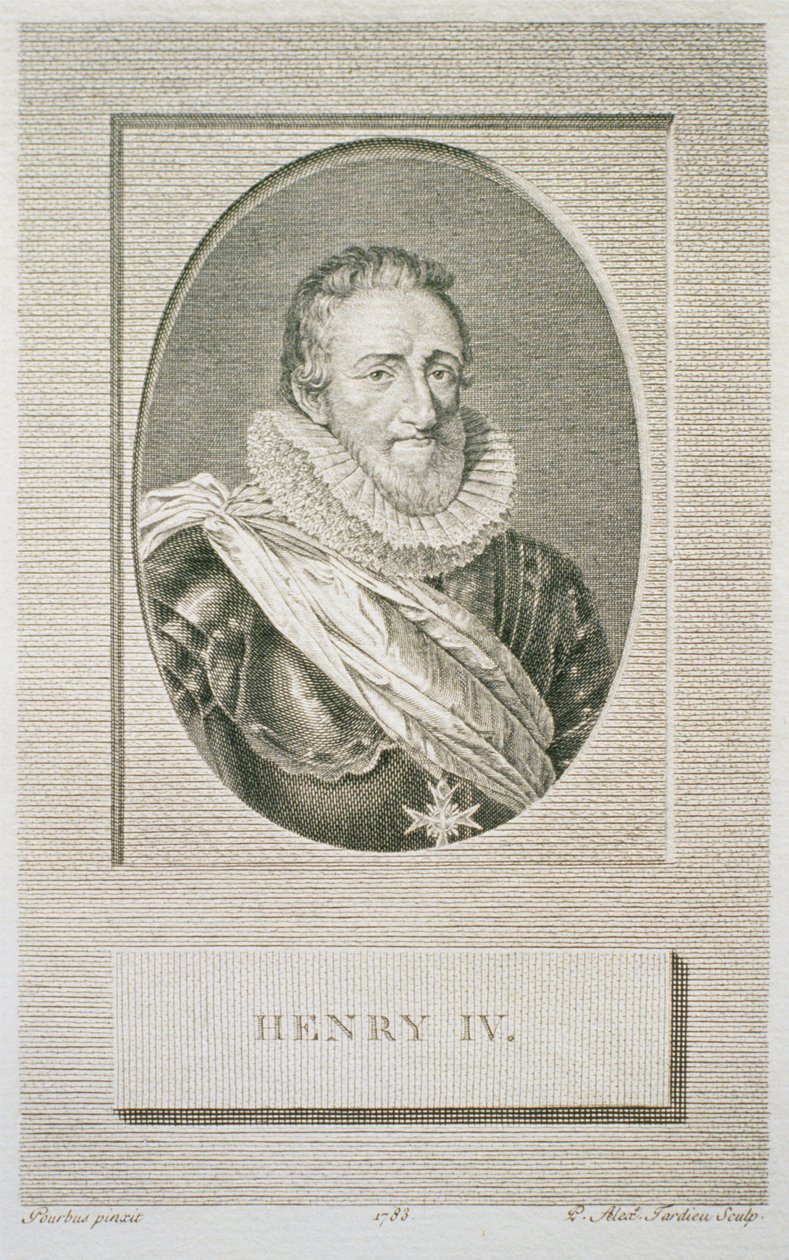 Henri IV (1553-1610), gravé par Pierre Alexandre Tardieu (1756-1844), 1783 - Frans II after Pourbus