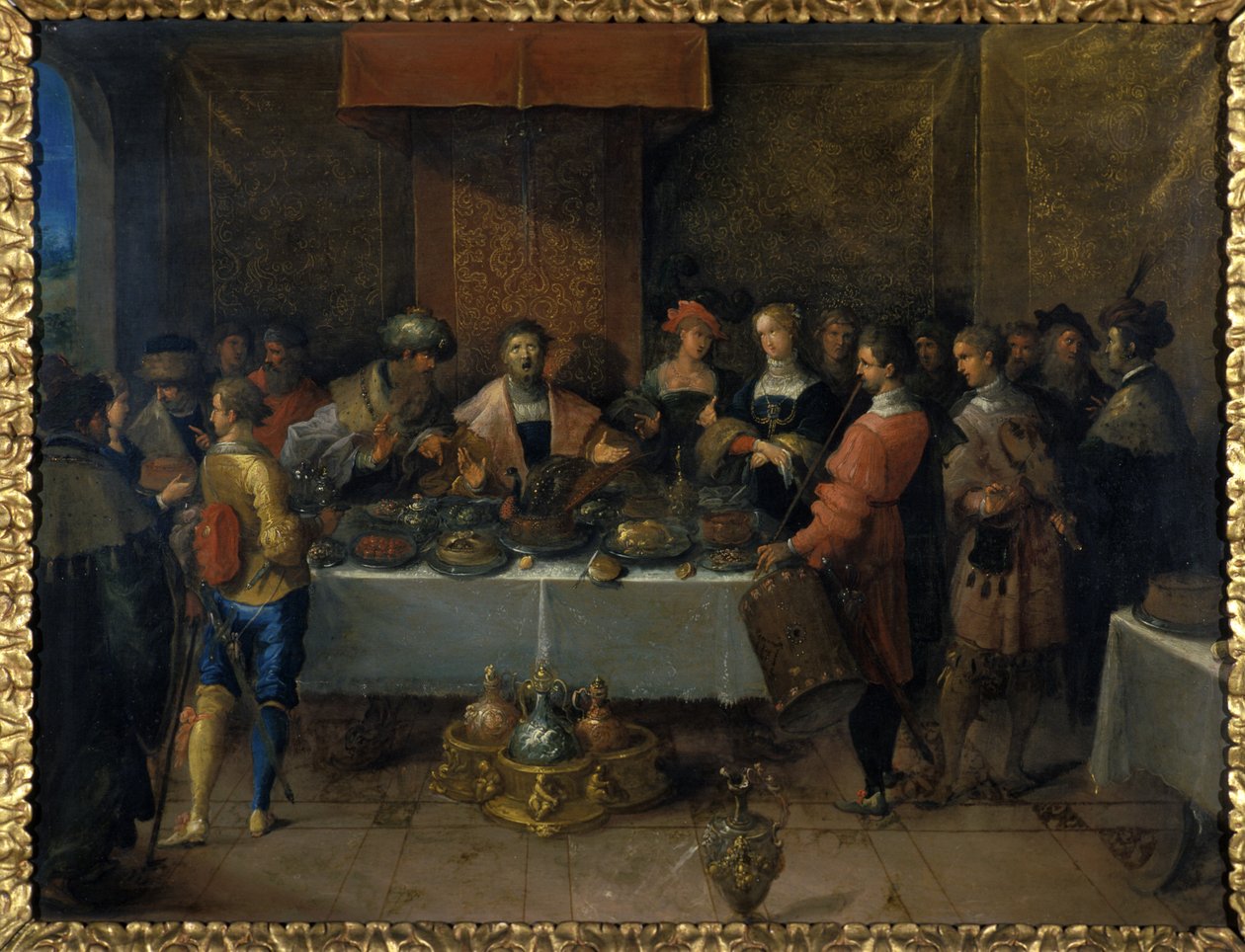 Damoclès à la table - Frans II the Younger Francken