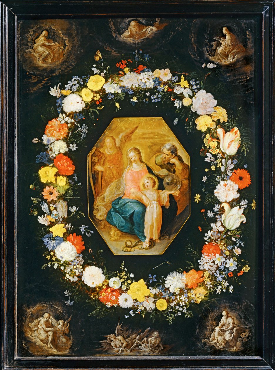 La Sainte Famille entouree d