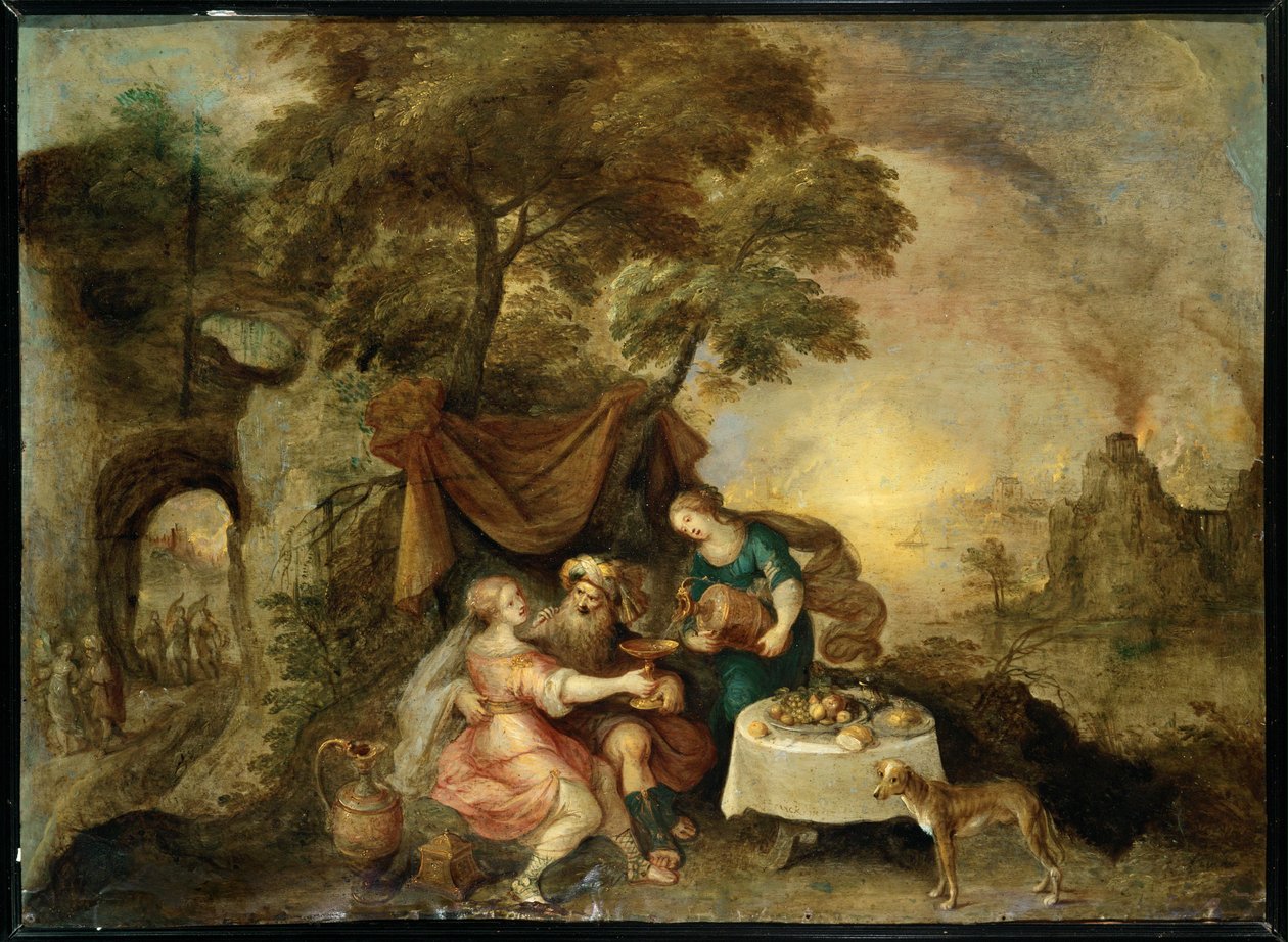 Lot et ses filles (peinture sur toile) - Frans II the Younger Francken