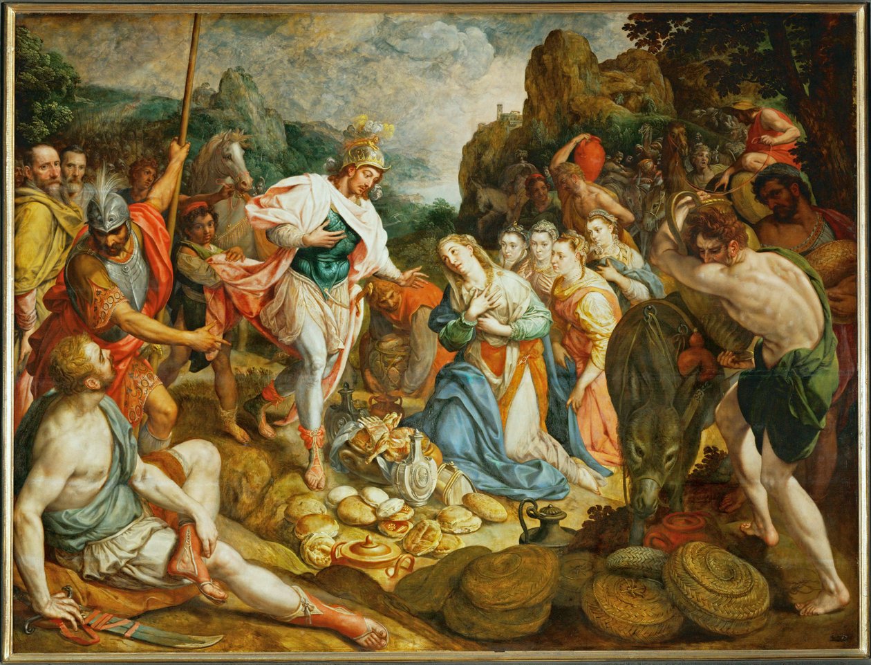 David et Abigail (peinture sur bois de chêne) - Frans I Pourbus