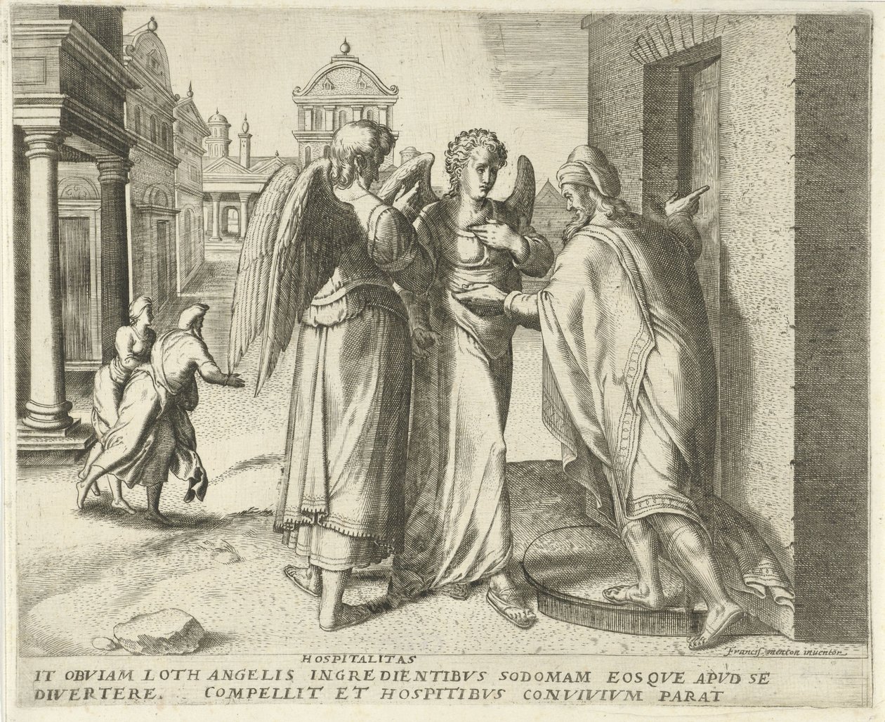Lot et les deux anges - Frans Menton