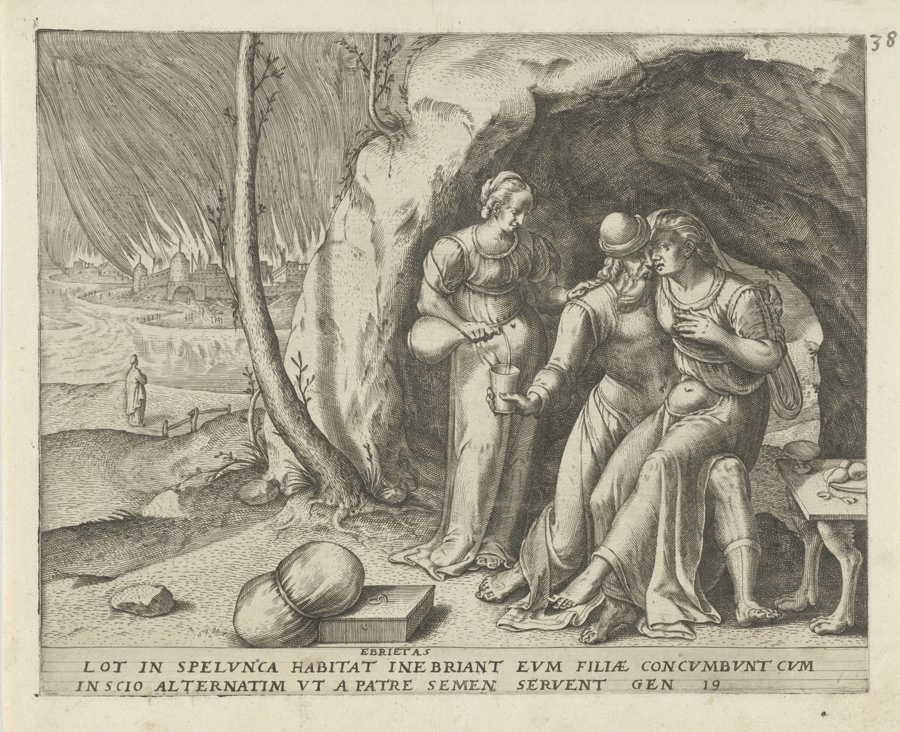 Loth et ses filles (Ebrietas) (Histoire de Loth) - Frans Menton