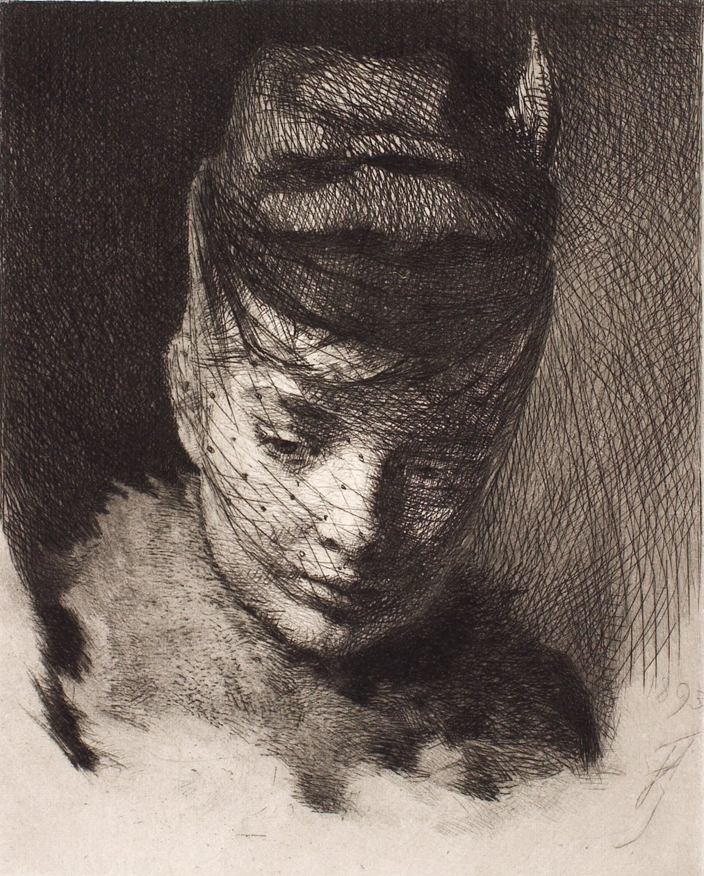 Jeune fille avec bonnet et voile - Frans Schwartz