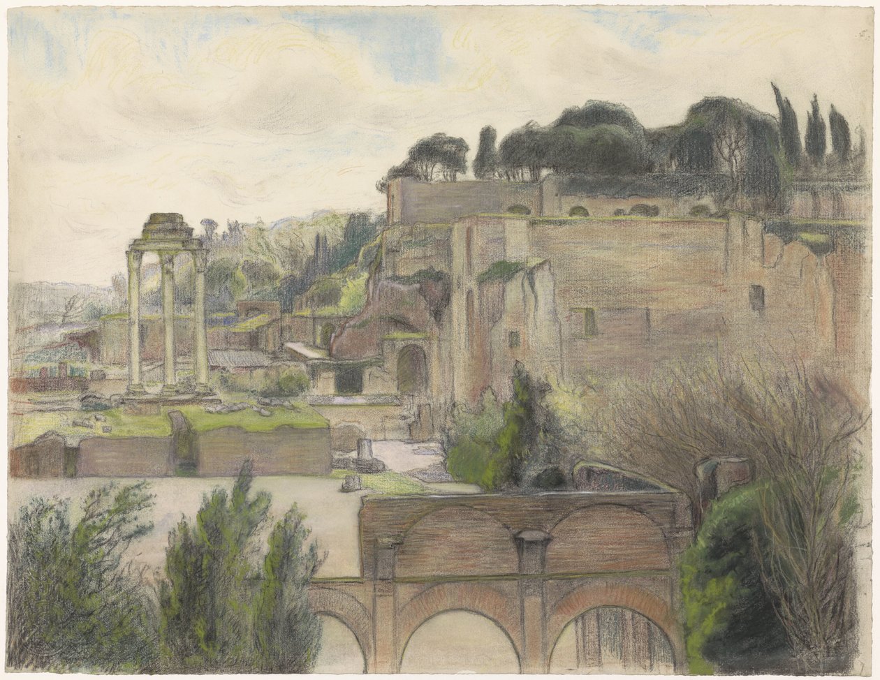 Vue sur le Forum Romain et le Palatin, vue depuis la Via Capitolina - Frans Alexander Evert Lodewijk Smissaert