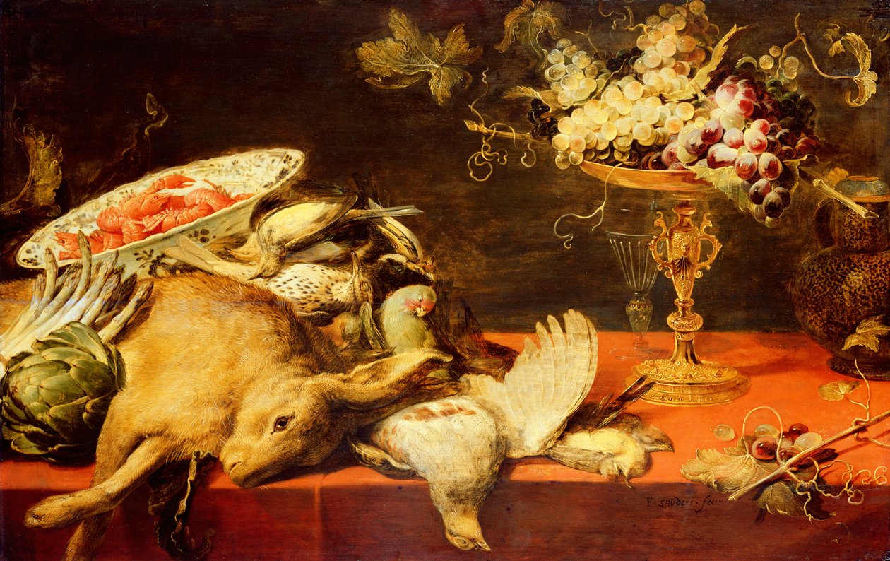 Nature morte avec animaux et fruits | Estampe d'art
