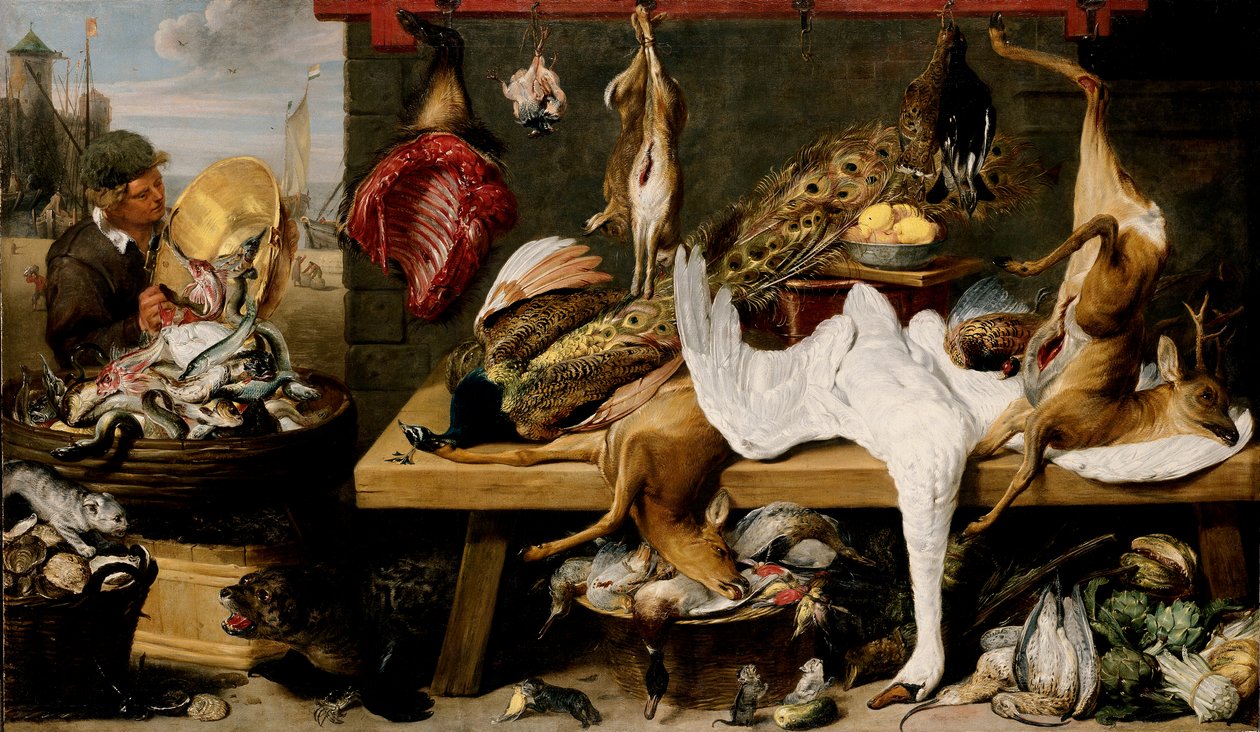 Scène de marché sur un quai - Frans and workshop Snyders
