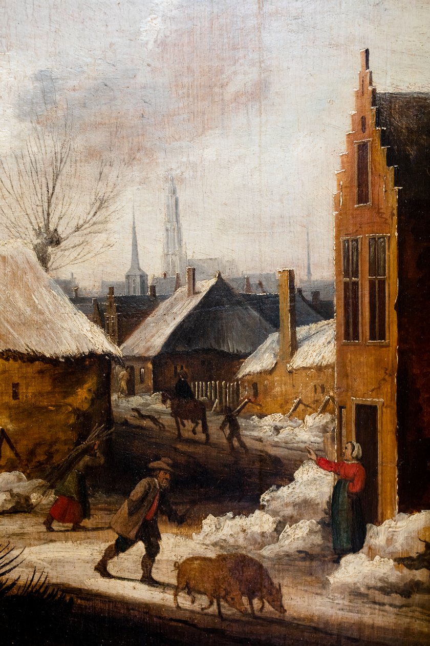 Village sous la neige, détail - Frans de Momper