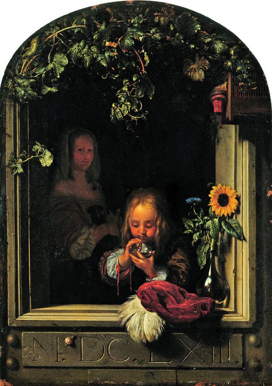 Garçon soufflant des bulles - Frans van Mieris the Elder