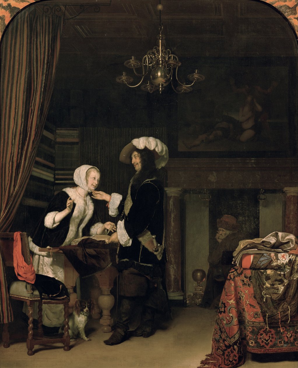 Cavalier dans la boutique - Frans van Mieris the Elder