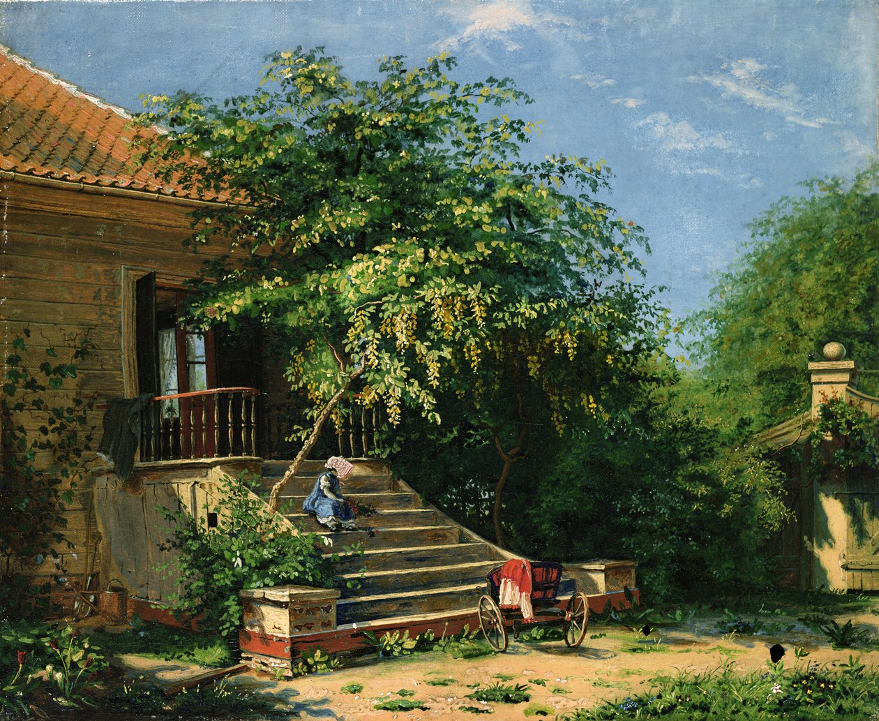 Escalier de jardin près de l