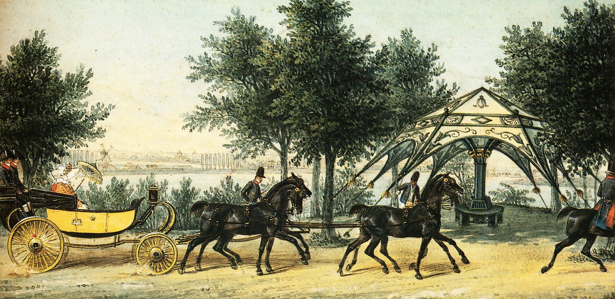 La tente dans le parc Klein-Glienicke, vers 1840, Franz Krüger - Franz Krüger