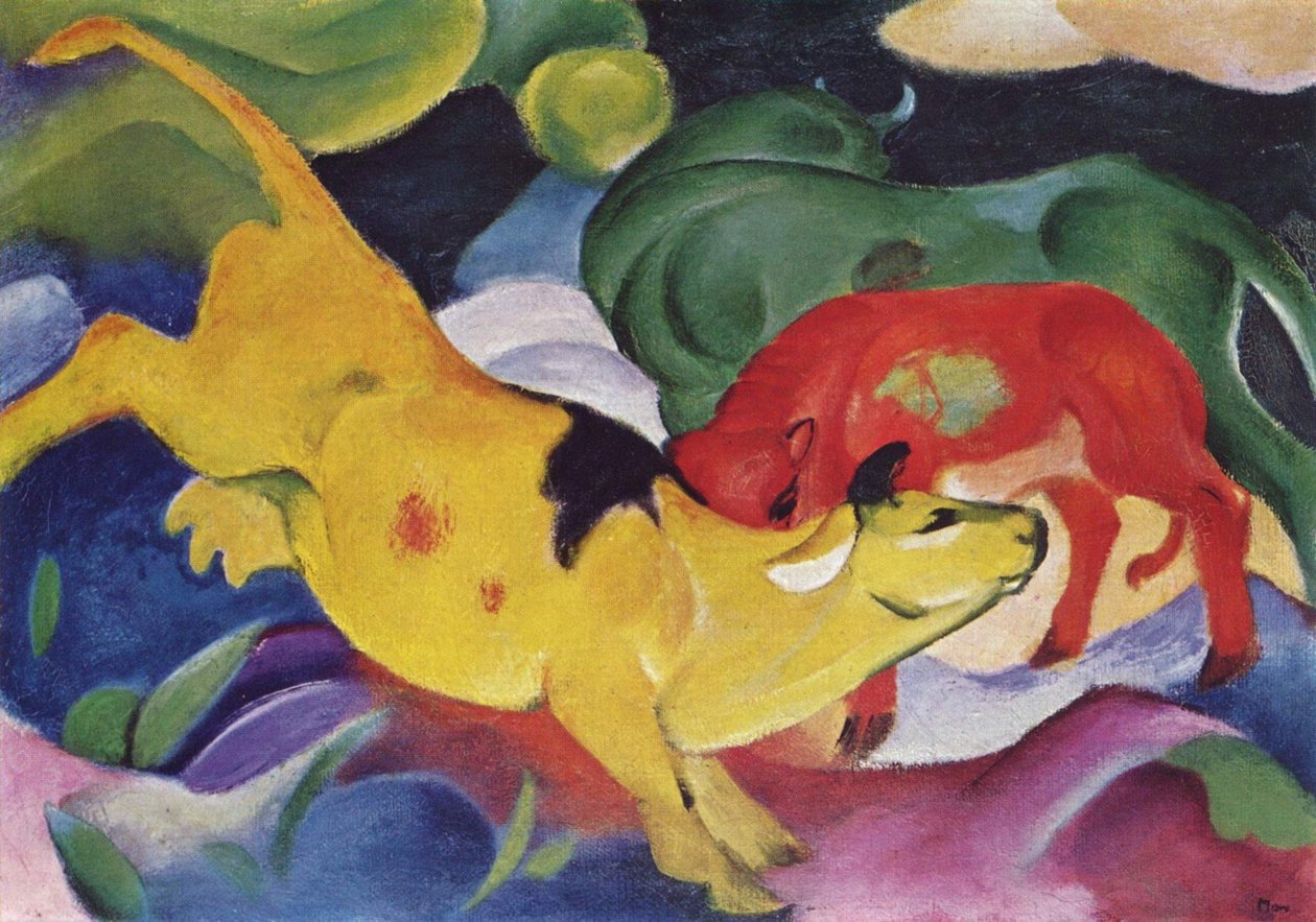 Vaches - rouge, vert, jaune - Franz Marc