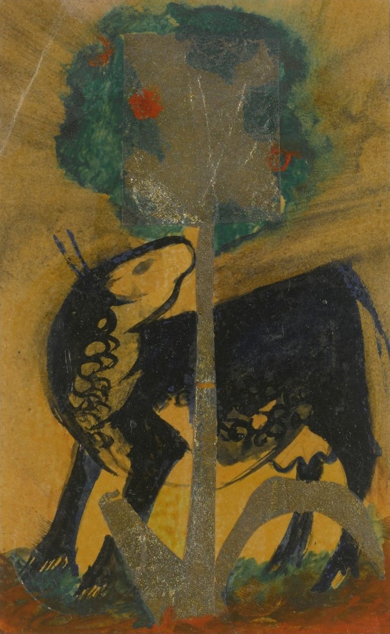 Vache noire derrière l