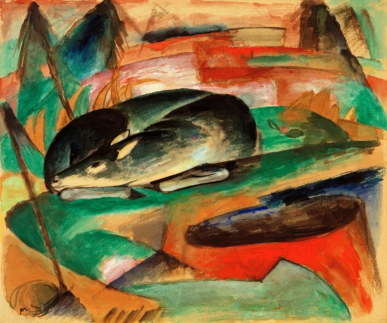 Cerf endormi - Franz Marc