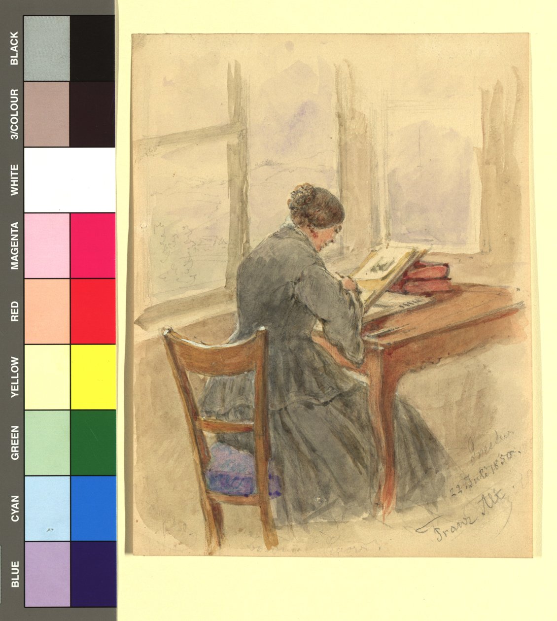 Emilie, baronne de Metzburg, en train de peindre - Franz Alt