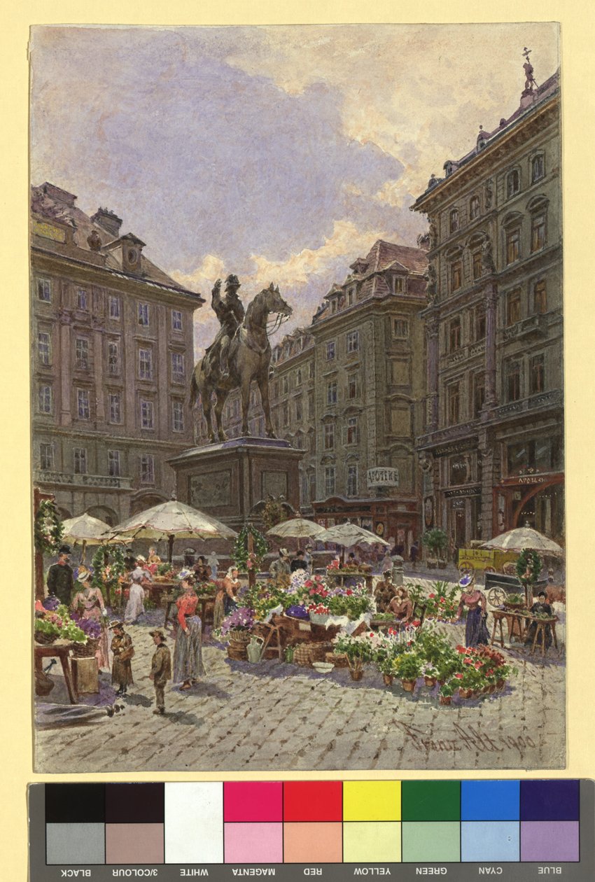 Le monument à Radetzky et le ministère de la Guerre, sur la place Am Hof - Franz Alt
