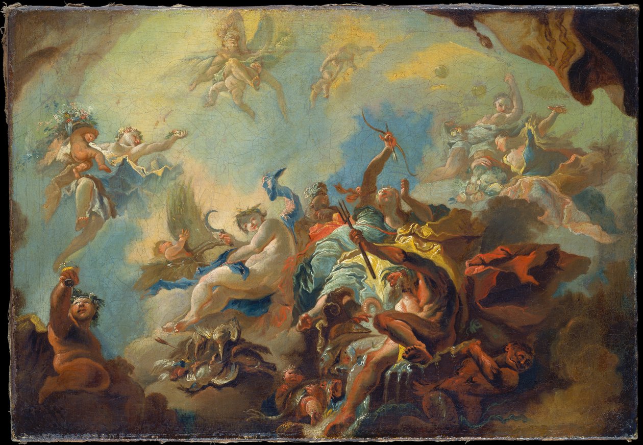 Les quatre éléments, étude préparatoire pour un plafond peint (allégorie du temps ?) - Franz Anton Maulbertsch