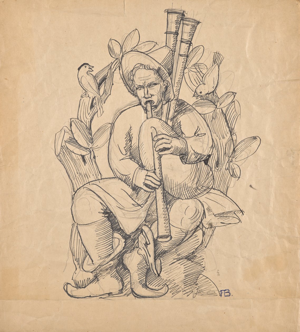 Joueur de cornemuse - Franz Barwig d. Ä.