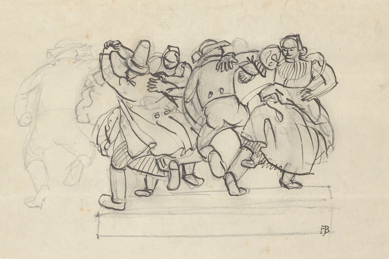 Étude pour un relief avec des paysans dansant - Franz Barwig d. Ä.
