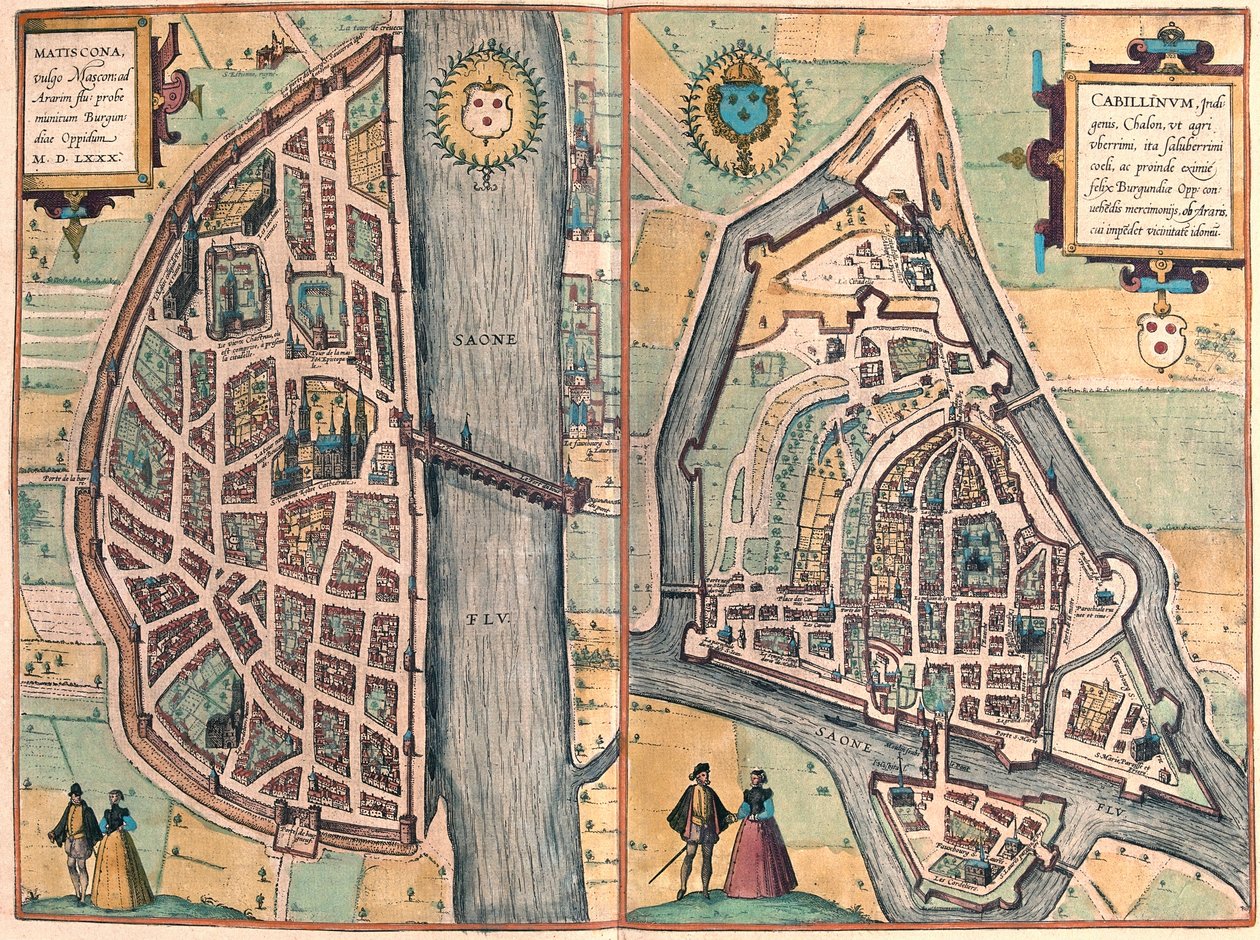 Mâcon - Chalon-sur-Saône, France (gravure) - Franz Hogenberg