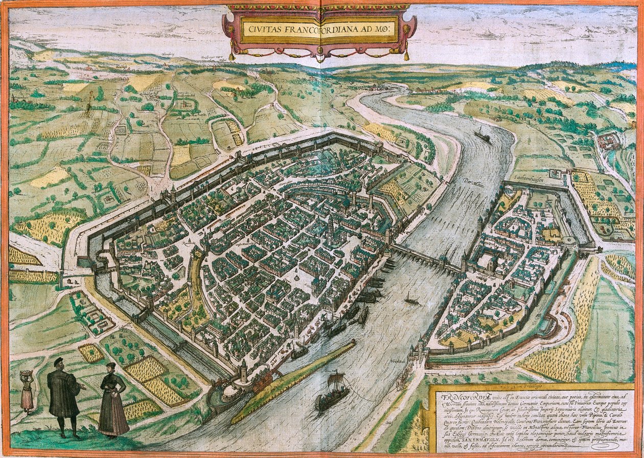 Carte de Francfort, Allemagne - Franz Hogenberg