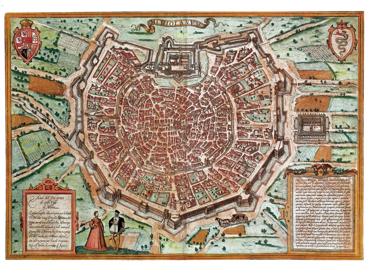Carte de Milan (gravure) - Franz Hogenberg