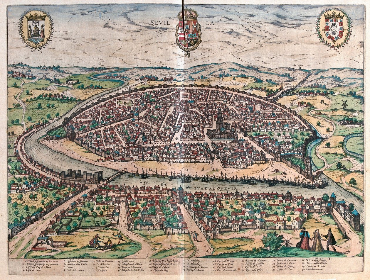 Séville, Espagne (gravure) - Franz Hogenberg