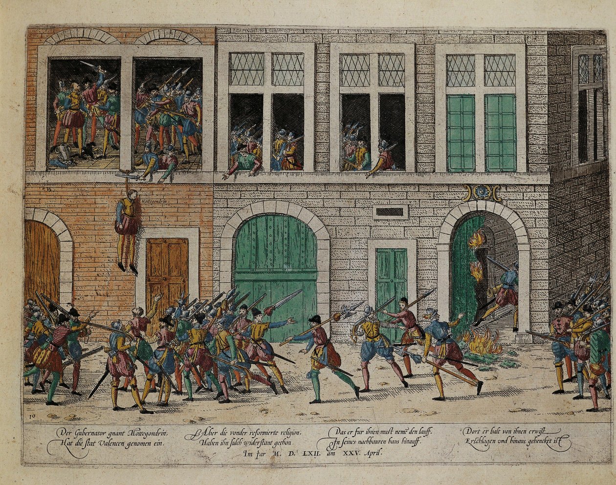 Prise de Valence après la pendaison du gouverneur La Motte-Gondrin, 25 avril - Franz Hogenberg