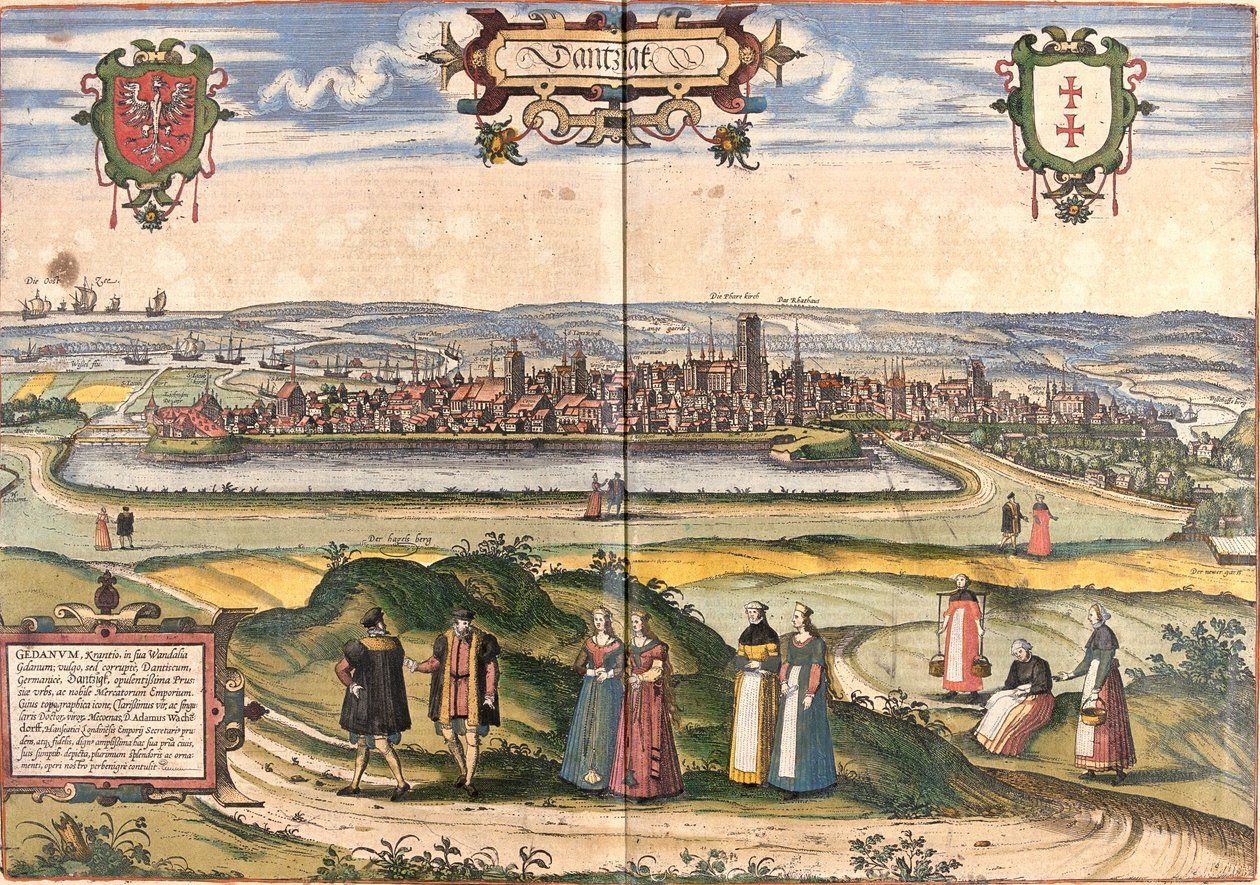 Vue de Dantzig (Gedanum) (actuelle Gdansk), Pologne - Franz Hogenberg