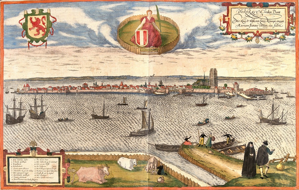 Vue de Dordrecht (Dordracum), Pays-Bas - Franz Hogenberg