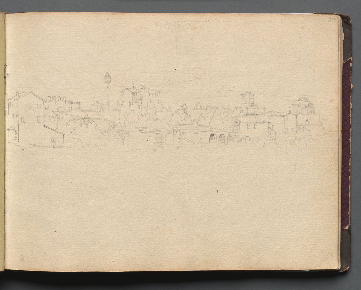Album avec des vues de Rome et des environs, études de paysage, page 16a : Vue romaine - Franz Johann Heinrich Nadorp