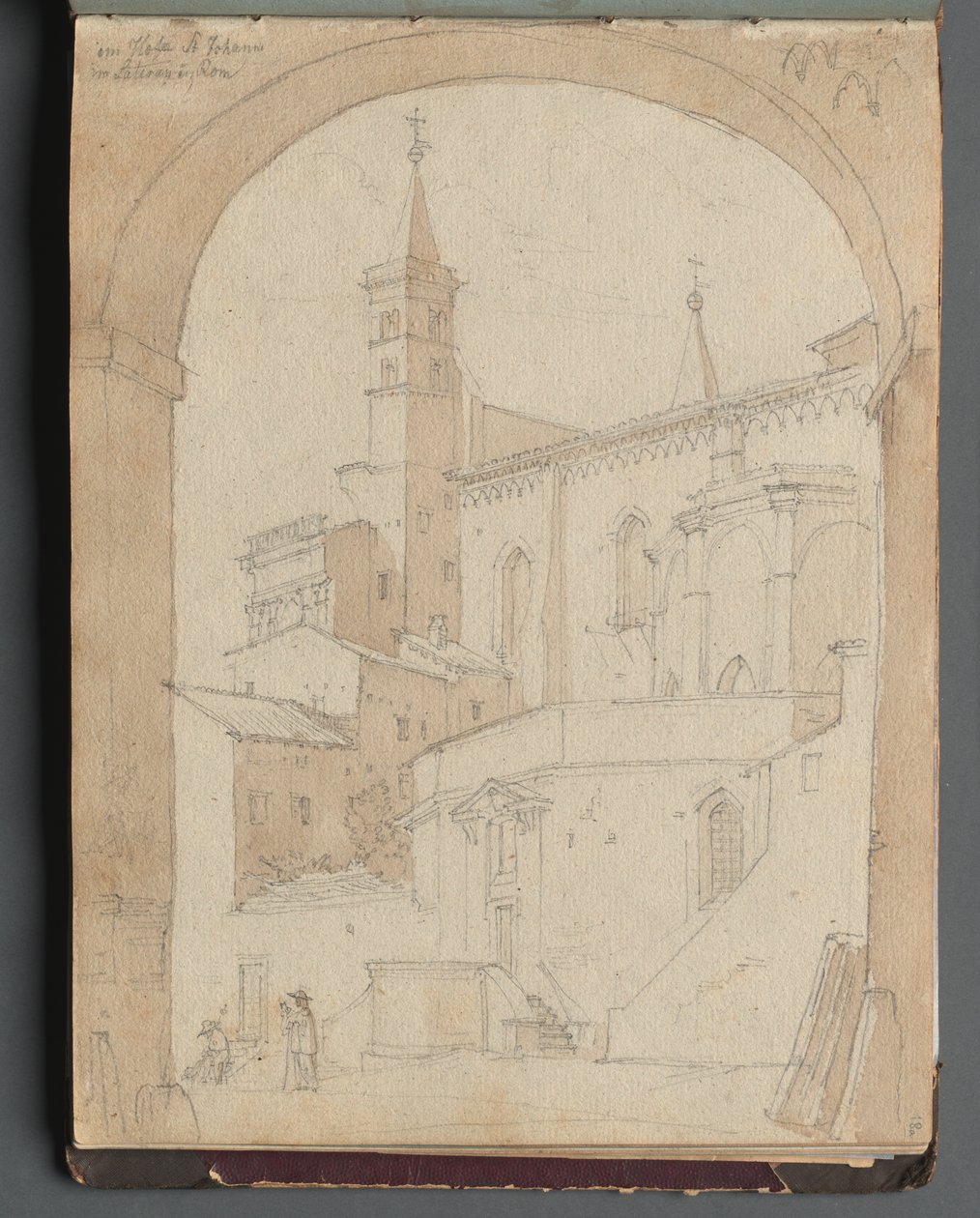 Album avec Vues de Rome et Environs, Études de Paysage, page 18a : Saint-Jean-de-Latran, Rome - Franz Johann Heinrich Nadorp