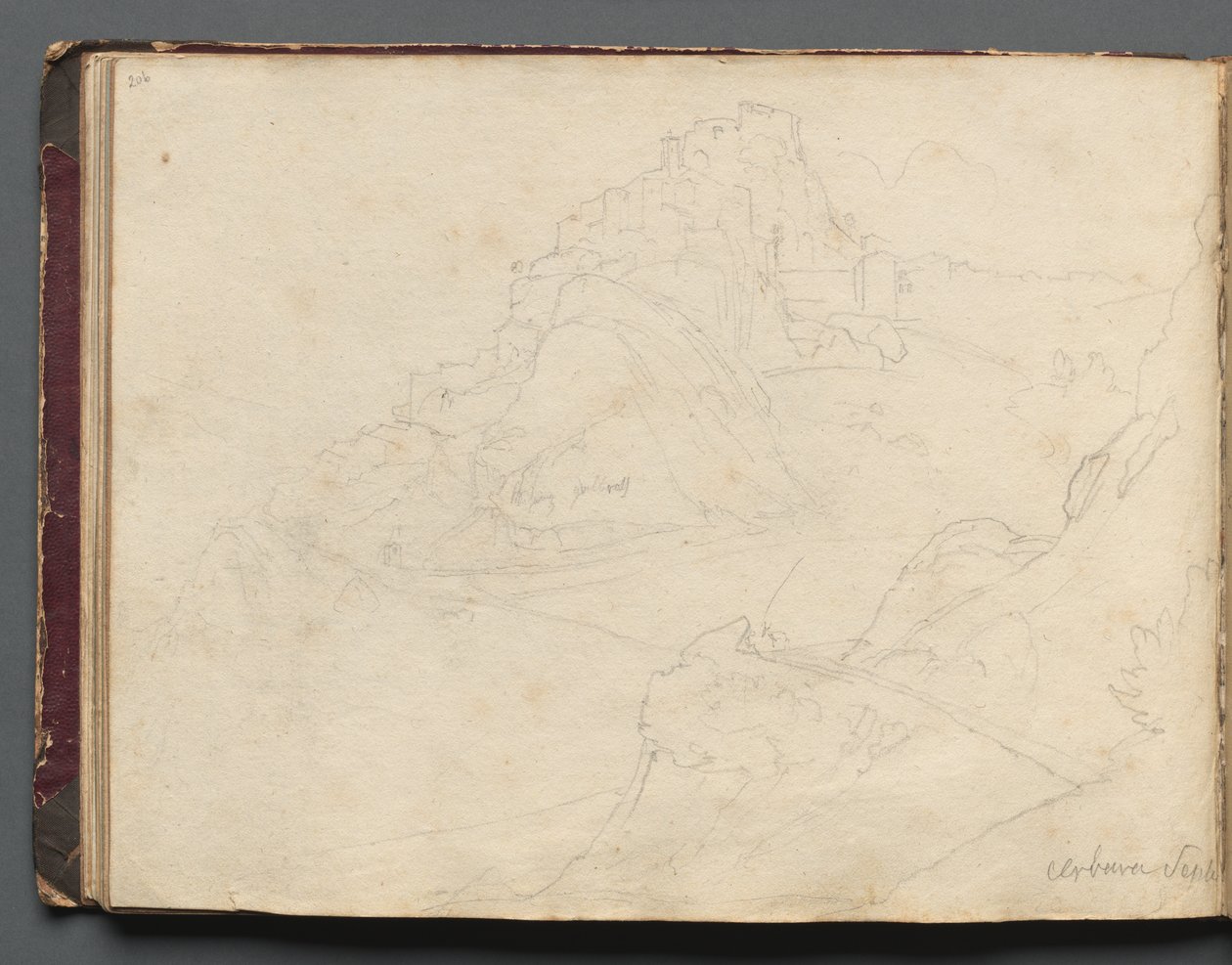Album avec des vues de Rome et des environs, études de paysage, page 20b : Cervera - Franz Johann Heinrich Nadorp