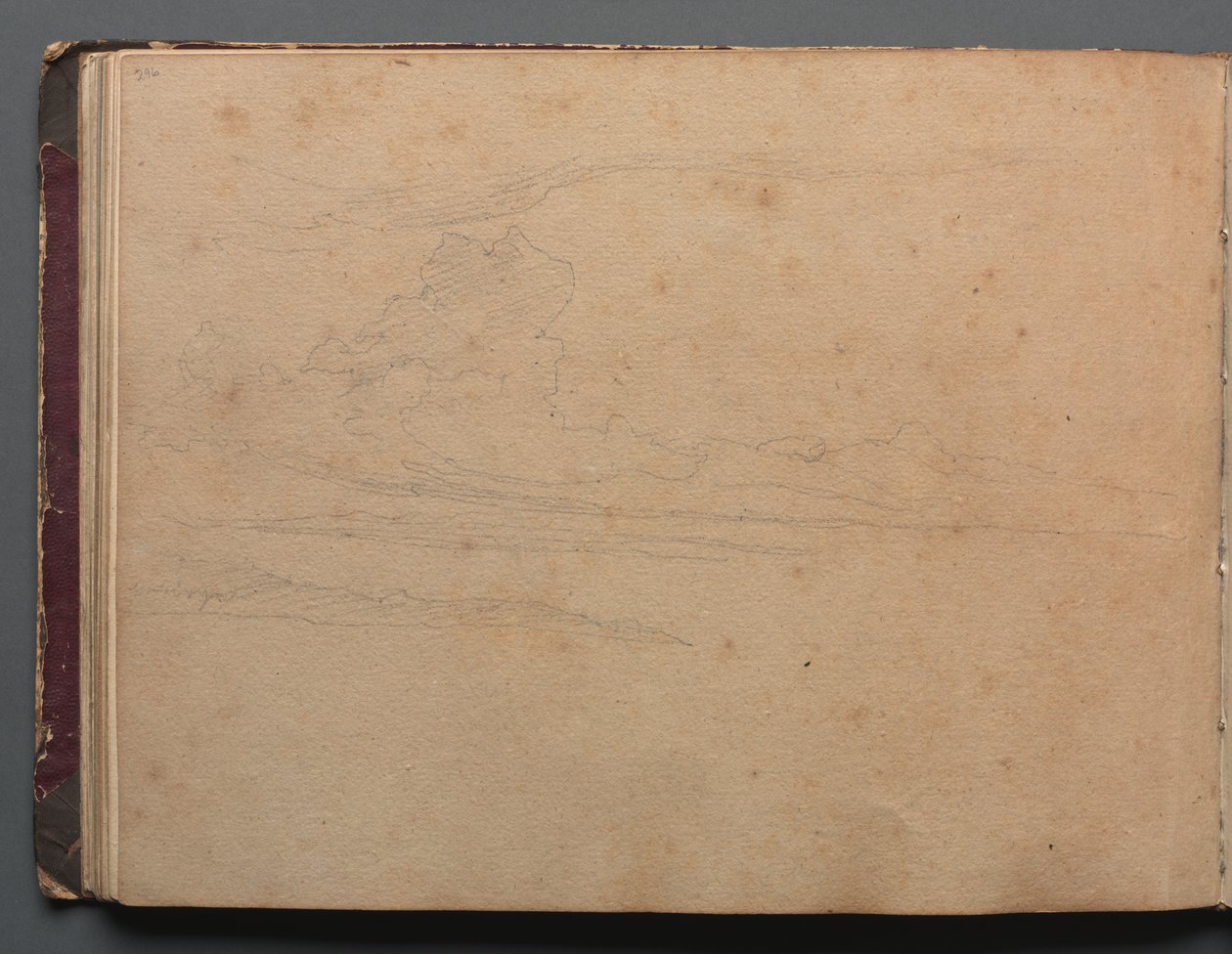 Album avec des vues de Rome et des environs, études de paysage, page 29b : Étude de paysage - Franz Johann Heinrich Nadorp