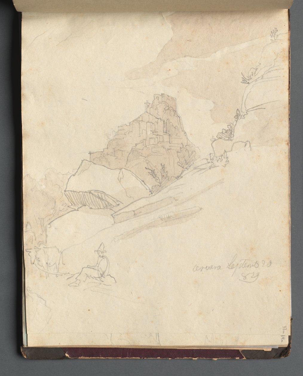 Album avec des vues de Rome et des environs, études de paysage, page 33a : "Cervera" - Franz Johann Heinrich Nadorp