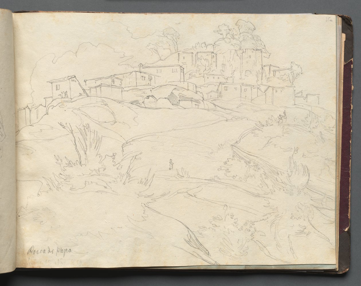 Album avec vues de Rome et des environs, études de paysage, page 35a : Rocca di Papa - Franz Johann Heinrich Nadorp