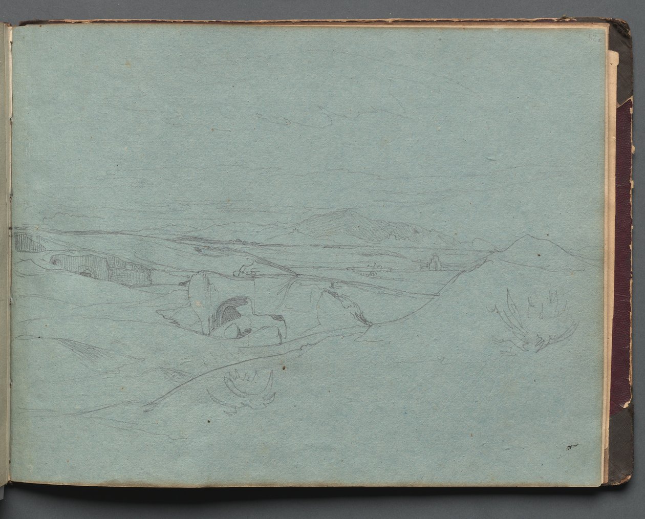 Album avec vues de Rome et des environs, études de paysages, page 52a : Paysage romain - Franz Johann Heinrich Nadorp