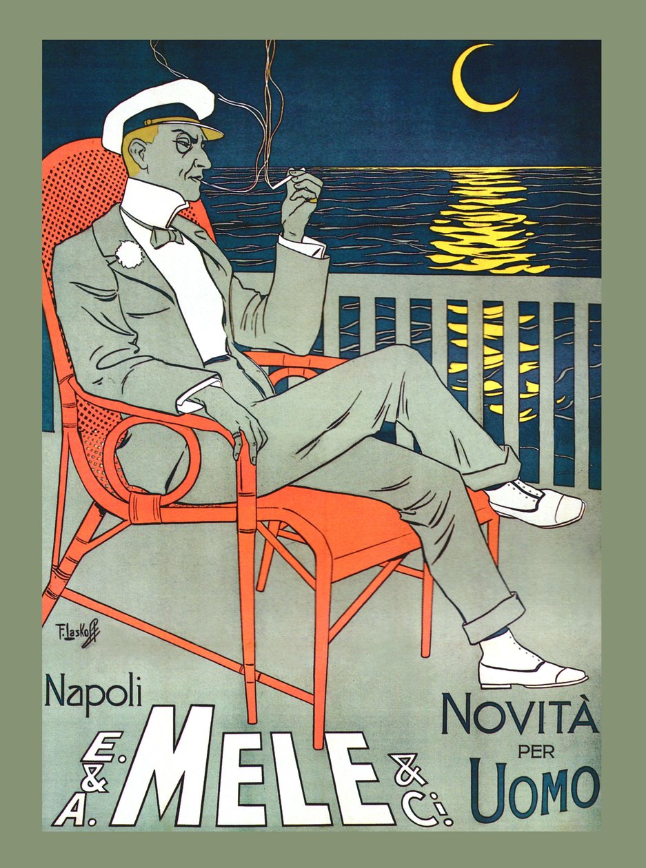 Se prélasser en mode Mele & Sous un croissant de lune, début des années 1900 (affiche) - Franz Laskoff