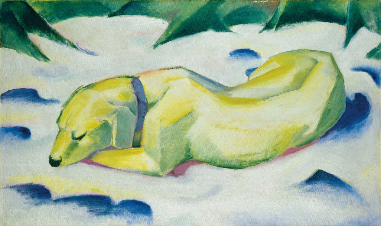Chien couché dans la neige, vers 1911 - Franz Marc