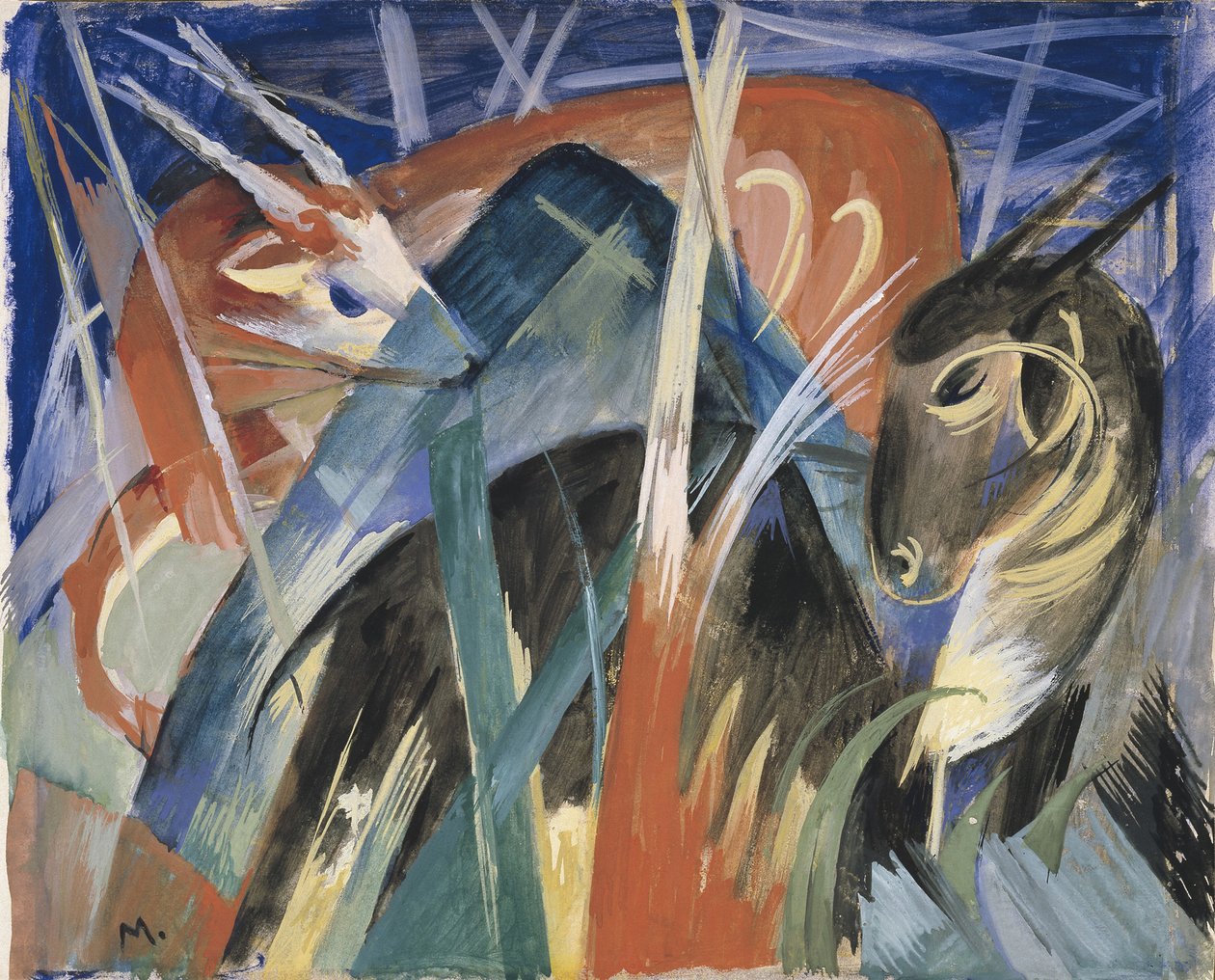 Animaux de fable I Composition avec animaux I, 1913 - Franz Marc