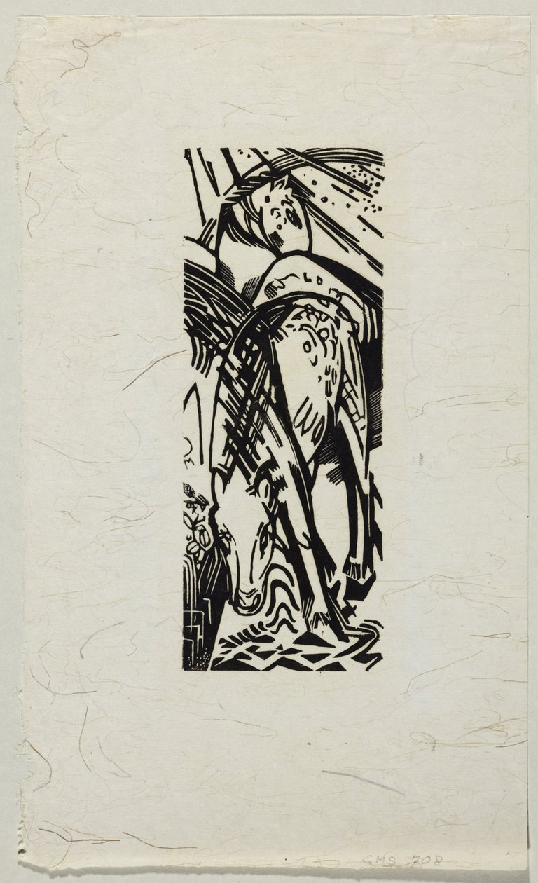 French : Cheval qui boit - Franz Marc