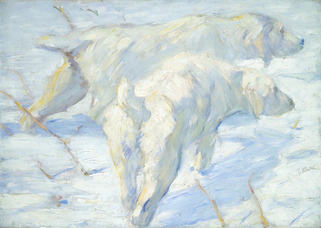 Chiens sibériens dans la neige - Franz Marc