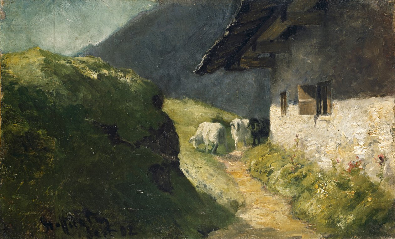 Alpage de Staffel (II) avec des moutons - Franz Marc