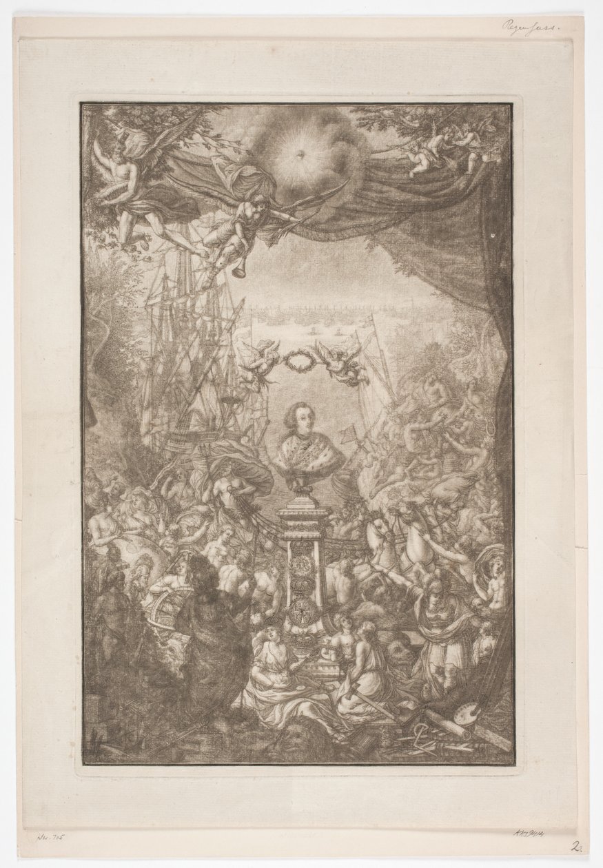 Page de titre avec le buste de Frédéric V pour l