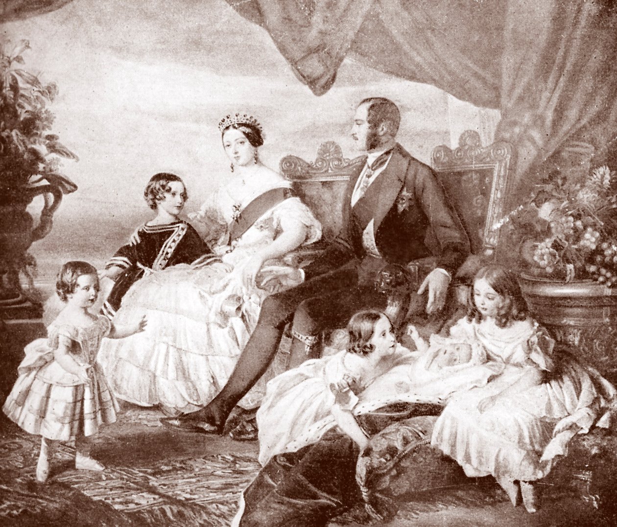 La reine Victoria avec le prince Albert et leurs enfants, extrait de 