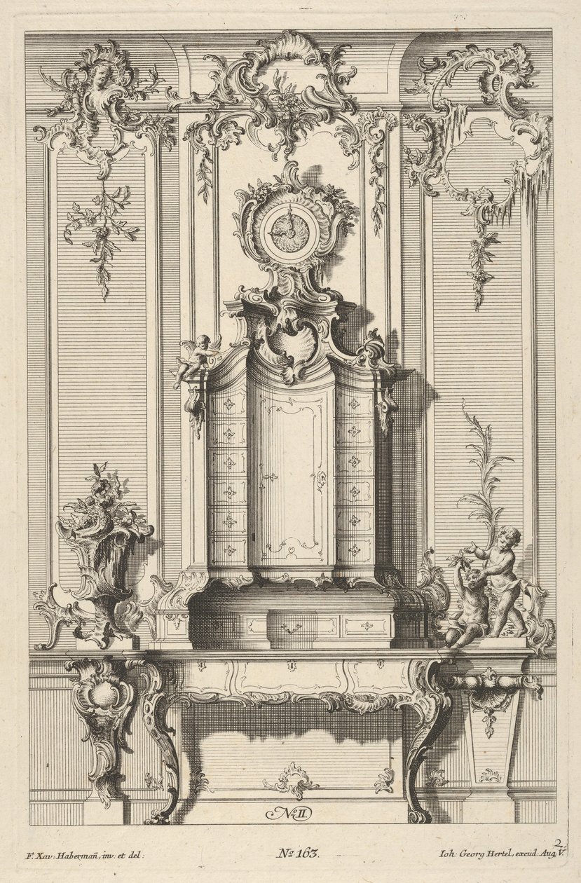 Élévation murale avec un secrétaire, de 